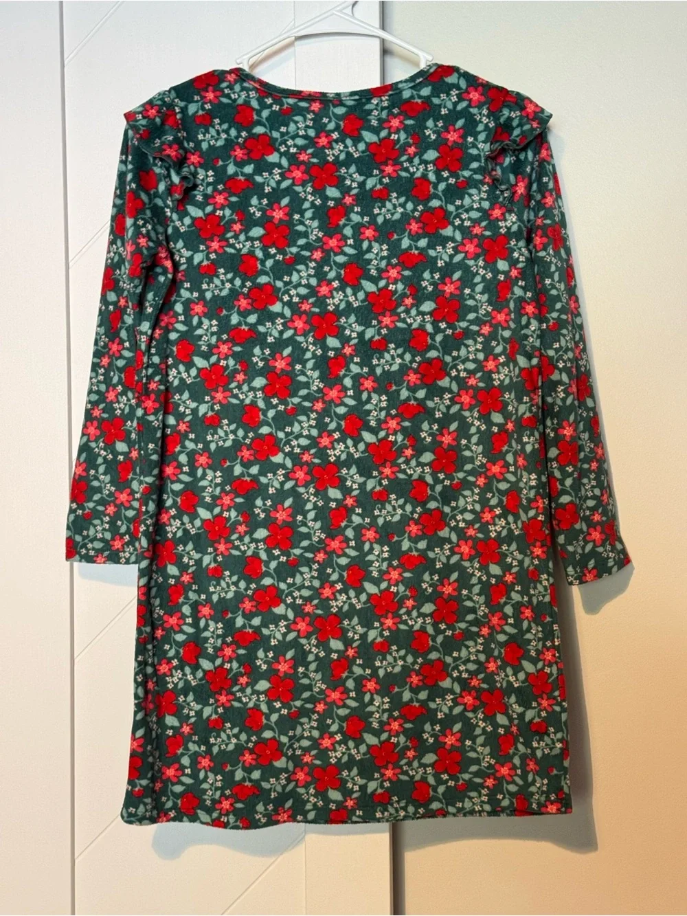 Cat & Jack Girls Christmas Fleece Nightgown Floral Print Size L 10/12